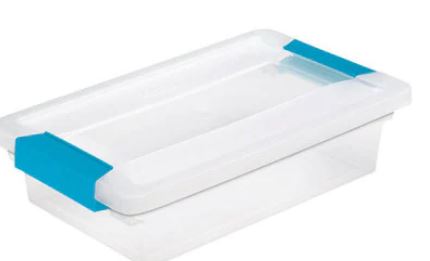 Storage Bin, Clear Plastic, 8 x 8 x 6 In.