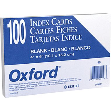 Esselte Ruled Index Cards, Assorted Colors - 100 count