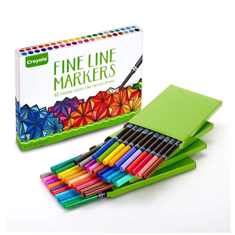 Crayola 40 Ct. Vibrant Fine Line Markers with fine tips for detail