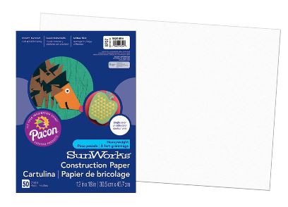 CONSTRUCTION PAPER, 12x18 - 50 ct. white